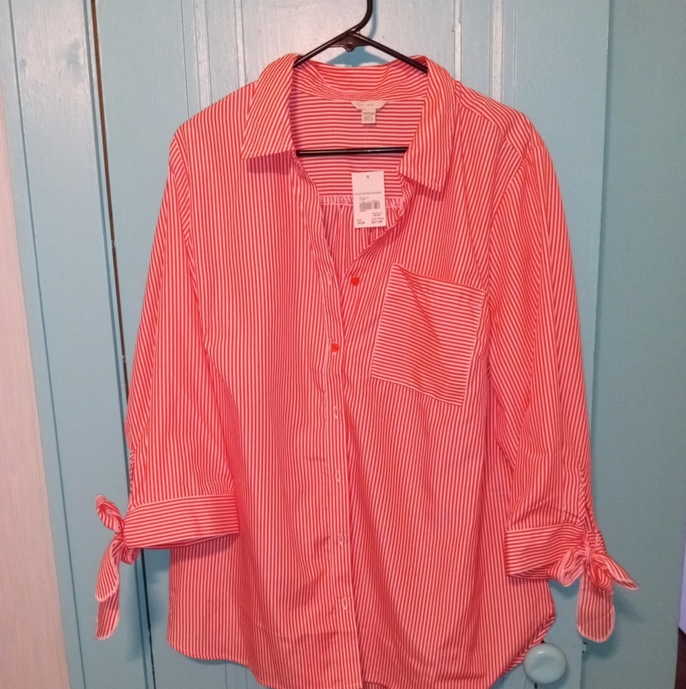 Red white stripped shirt